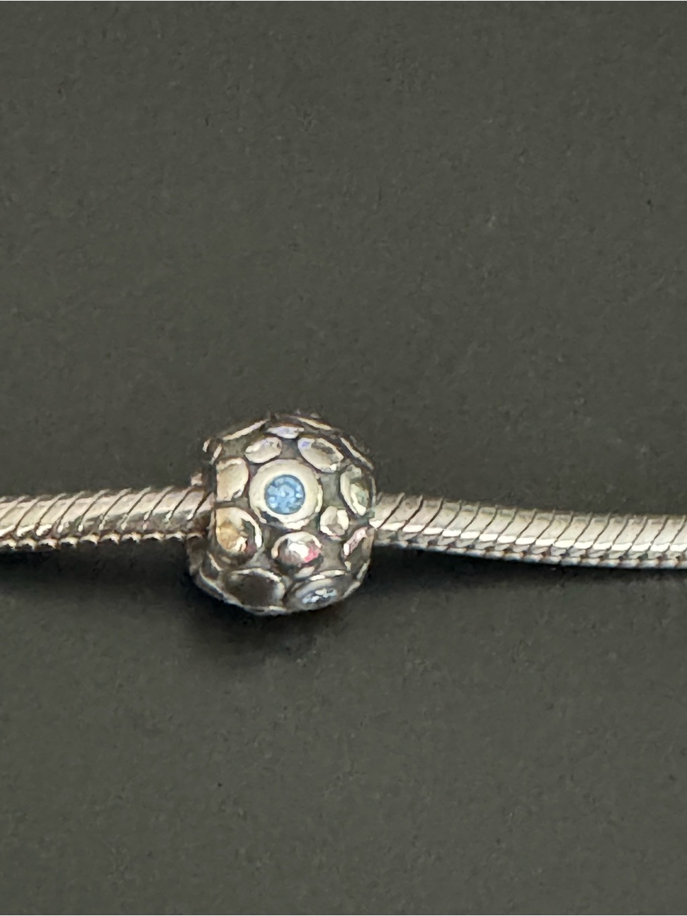 Pandora Retired 925 Sterling Silver “Blue Bubbles” Bead Charm